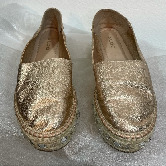 Aldo Oceradda Rose Gold Platform Espadrille Spring Summer shoe size 7 - Picture 3 of 12